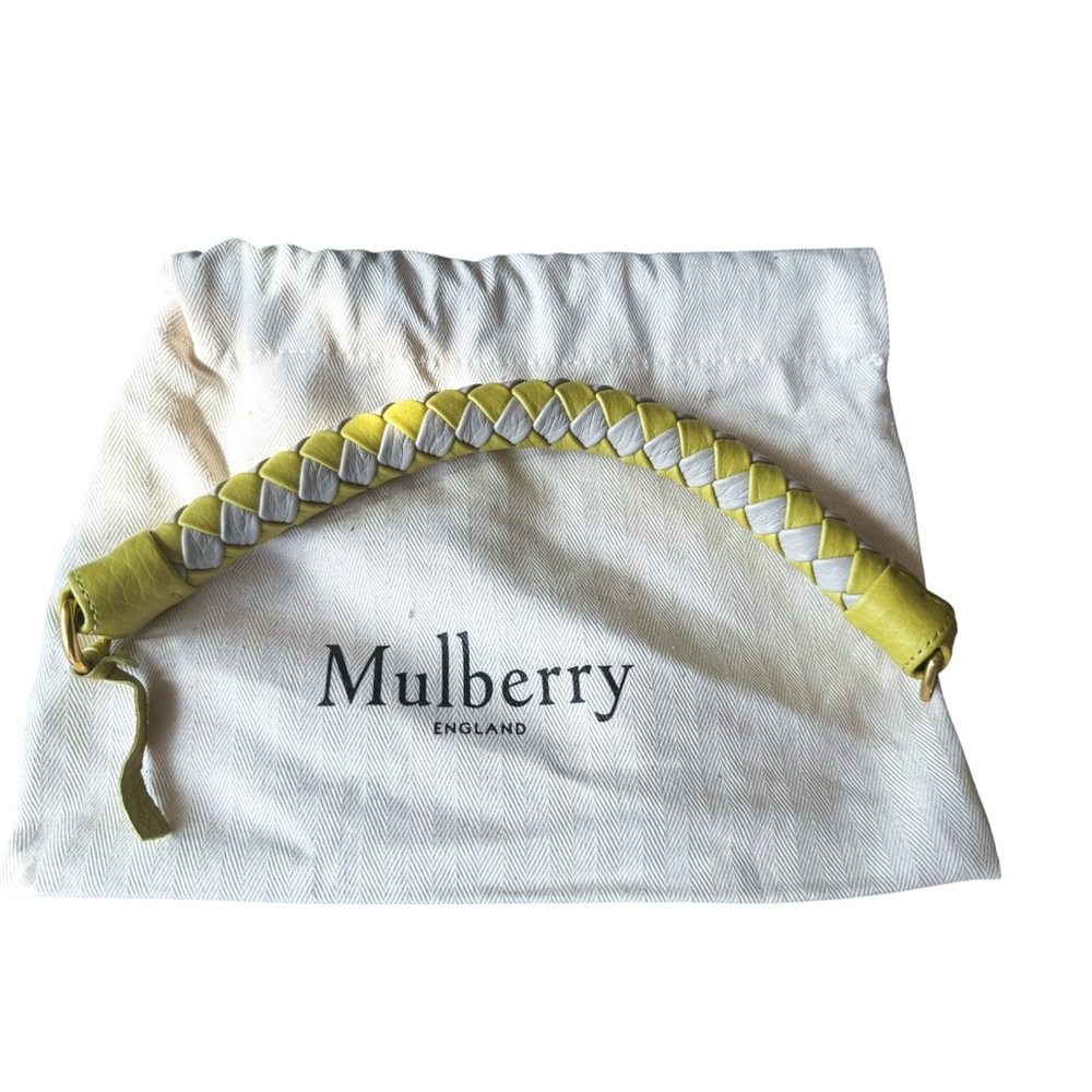 Mulberry Small Iris Two-Tone Leather Braided Bag Strap With Gold Hardware NWOT